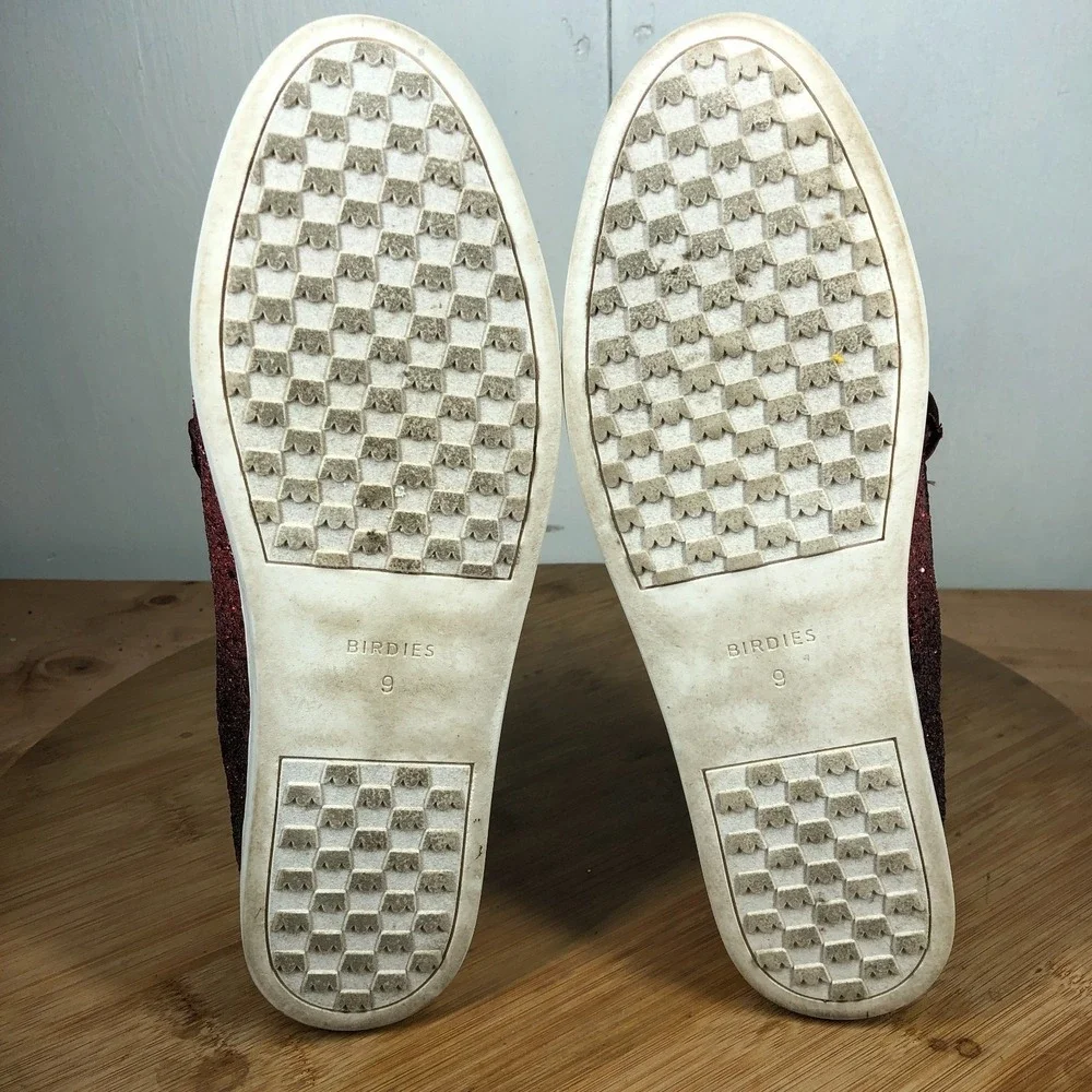 Birdies The Swift Womens size 9 shoes rose Sparkle Flitter Slip On Loafers